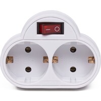 thumb-Doorvoerstekker 2V + RA +schakelaar met controlelamp wit-1