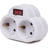 thumb-Doorvoerstekker 2V + RA +schakelaar met controlelamp wit-2