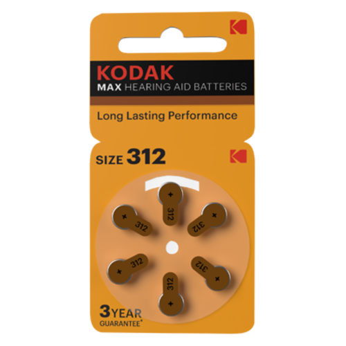  Kodak P312 Hearing Aid battery 6 pack 