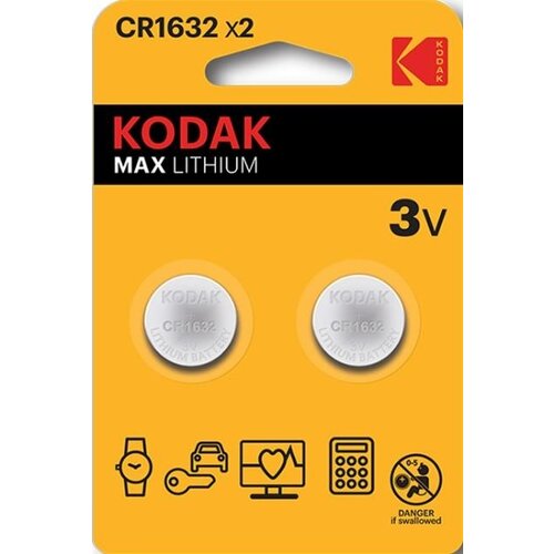  Kodak CR1632 Max lithium battery (2 pack) 