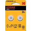 Kodak CR2025 Max lithium battery (2 pack)