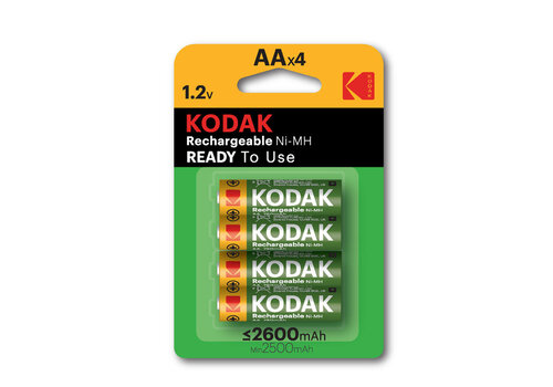  Kodak rechargeable 2600mah (ready-to-use) AA battery 4 pack 