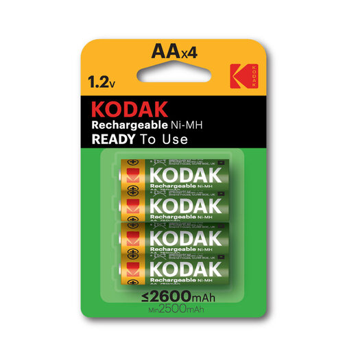  Kodak rechargeable (ready-to-use) AA battery 2600mah 4 pack 