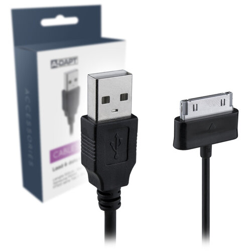  A-DAPT Data en Laadkabel USB-A > Samsung TAB zwart 