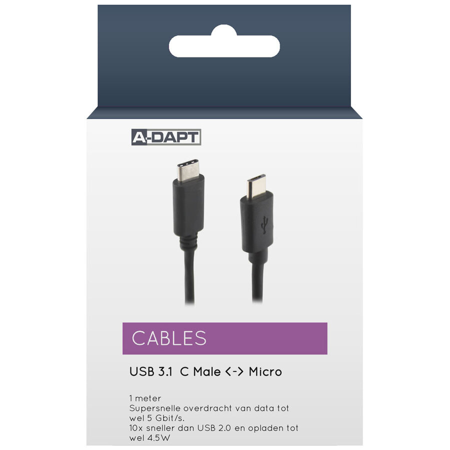 Data en Laadkabel USB-C 3.0 > Micro USB 2.0 1m-2