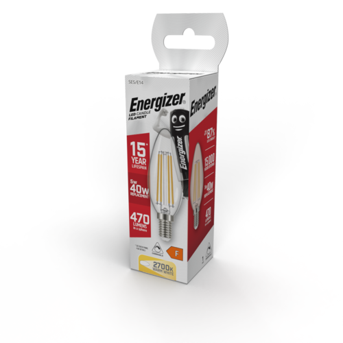  Energizer Kaars Filament E14 5W (40W) 2700K 470LM Dimbaar 