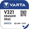 Varta 321 (616SW) Silver Oxide mini blister 1