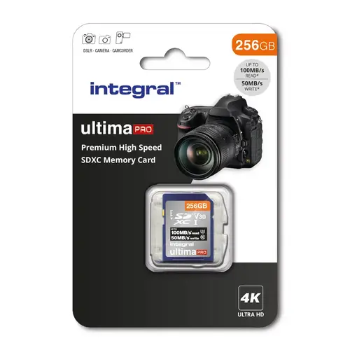  Integral 256GB Premium High Speed SDXC V30 UHS-I U3 