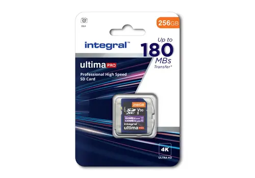  Integral 256GB PROFESSIONAL HIGH SPEED 180MB/S SDHC/XC V30 UHS-I U3 