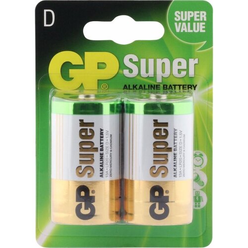  GP Batteries D Super Alkaline blister 2 
