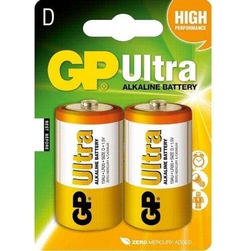  GP Batteries D Ultra Alkaline blister 2 