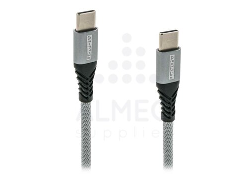  A-DAPT Data en Laadkabel USB-C > USB-C 2m PRO grijs (bulk) 