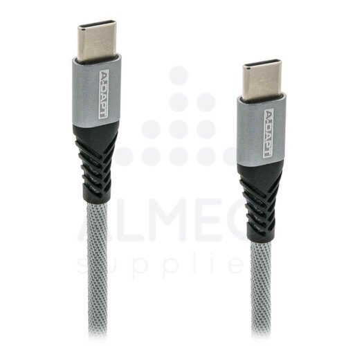  A-DAPT Data en laadkabel USB-C > USB-C 2m PRO grijs 
