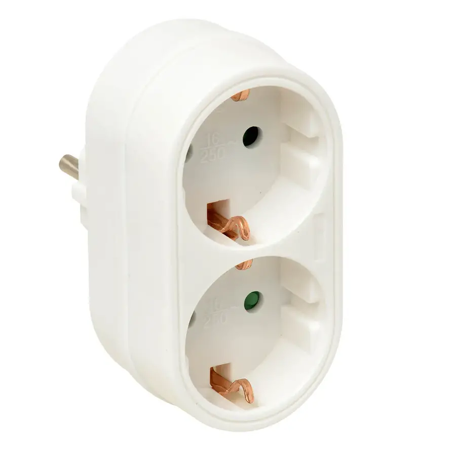 Verdeelstekker + RA 2V verticaal wit-1