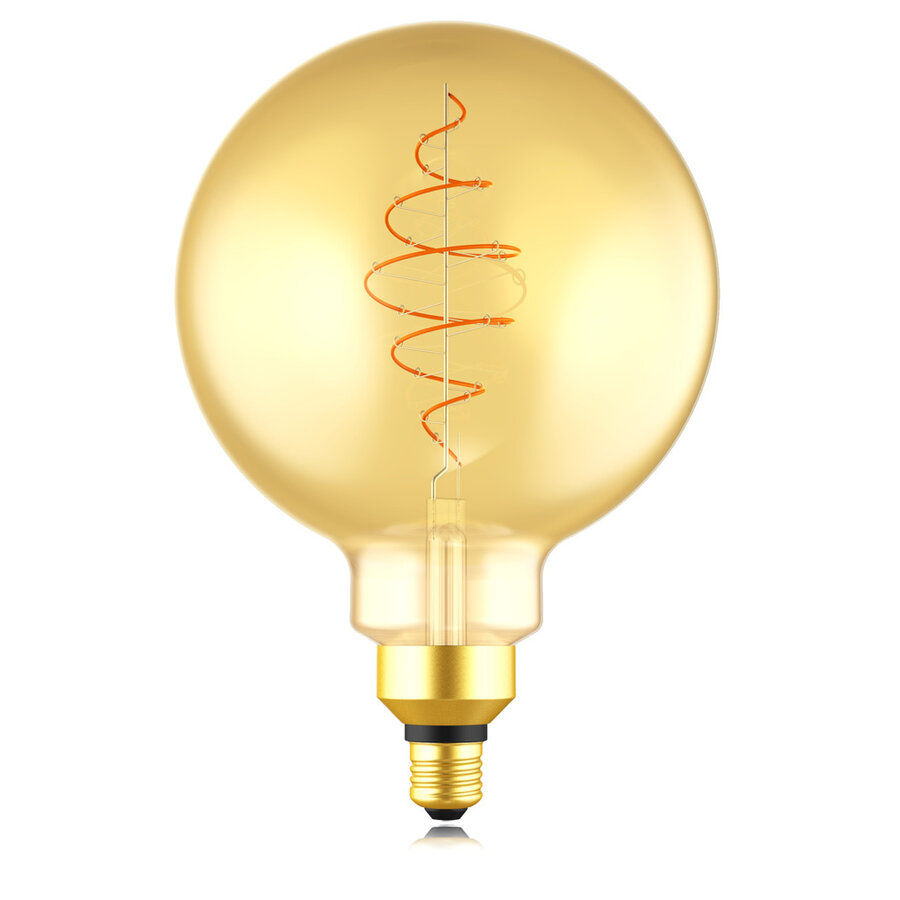 Deco E27 | G200 Spiral | Dim | 2200 Kelvin | 600 Lumen | Light Bulb | Gold colour-1