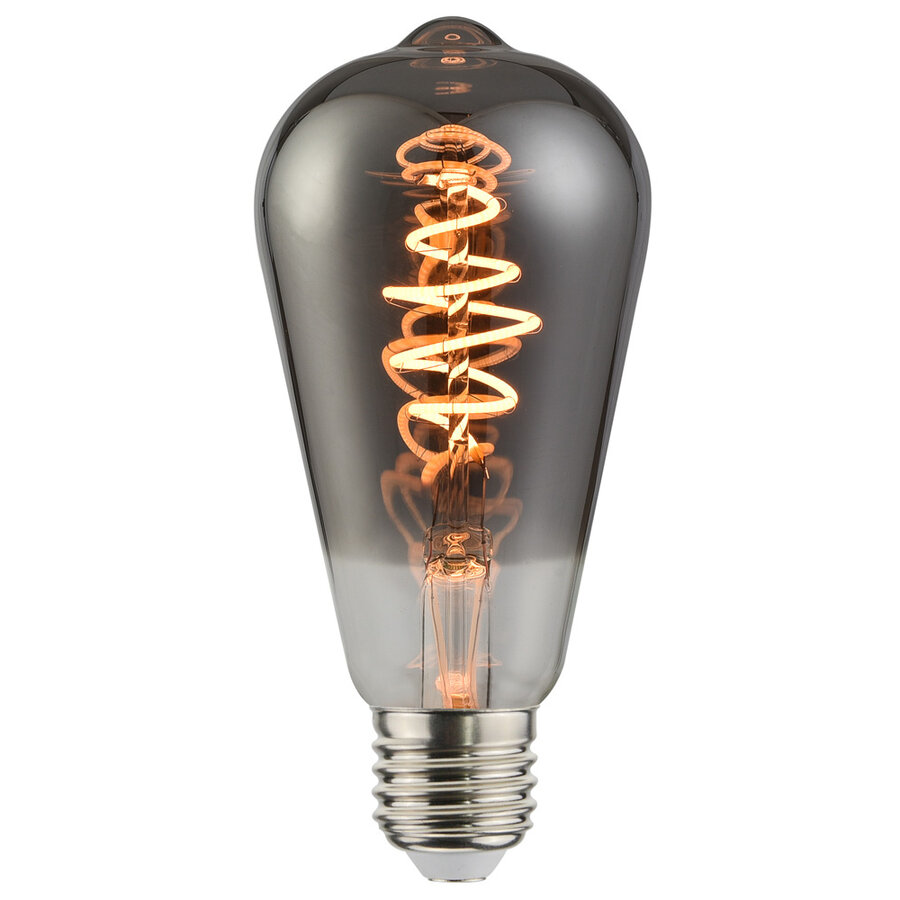 Deco E27 | ST64 Spiral | Dim | 1800 Kelvin | 140 Lumen | Light Bulb | Smoked-1