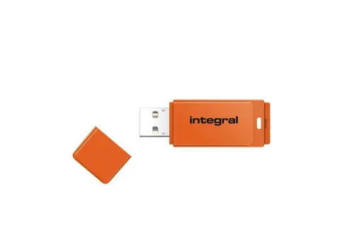  Integral 32GB Neon USB Flash Drive - Orange 