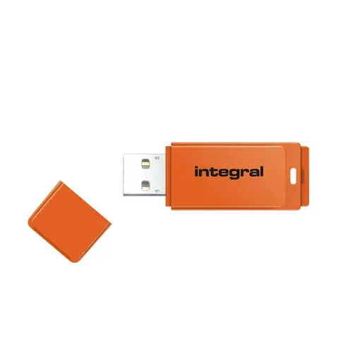  Integral 32GB Neon USB Flash Drive - Orange 