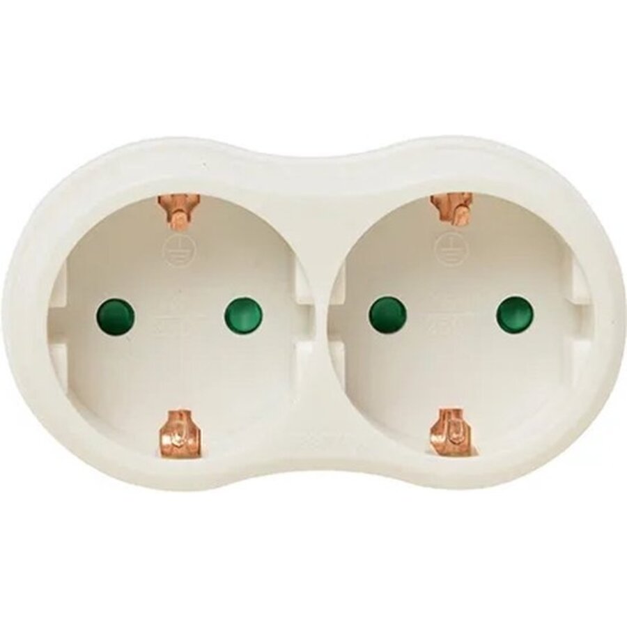 Verdeelstekker + RA 2V horizontaal wit-1