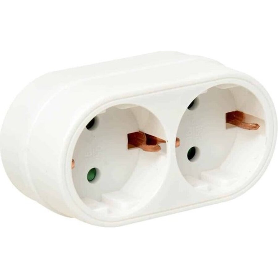 Verdeelstekker + RA 2V horizontaal wit-3