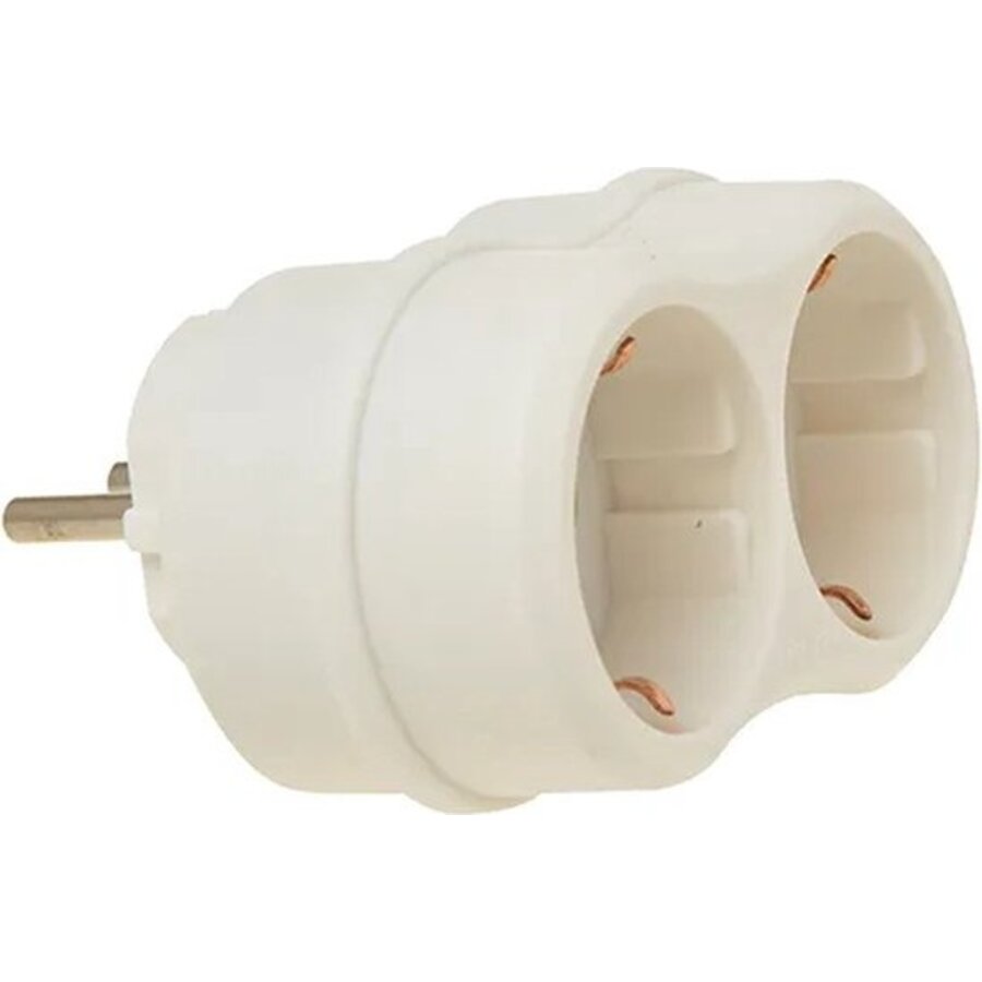 Verdeelstekker + RA 2V horizontaal wit-2