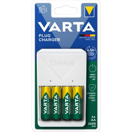  Varta 57657 Plug Charger incl. 4 x AA 2600mAh 