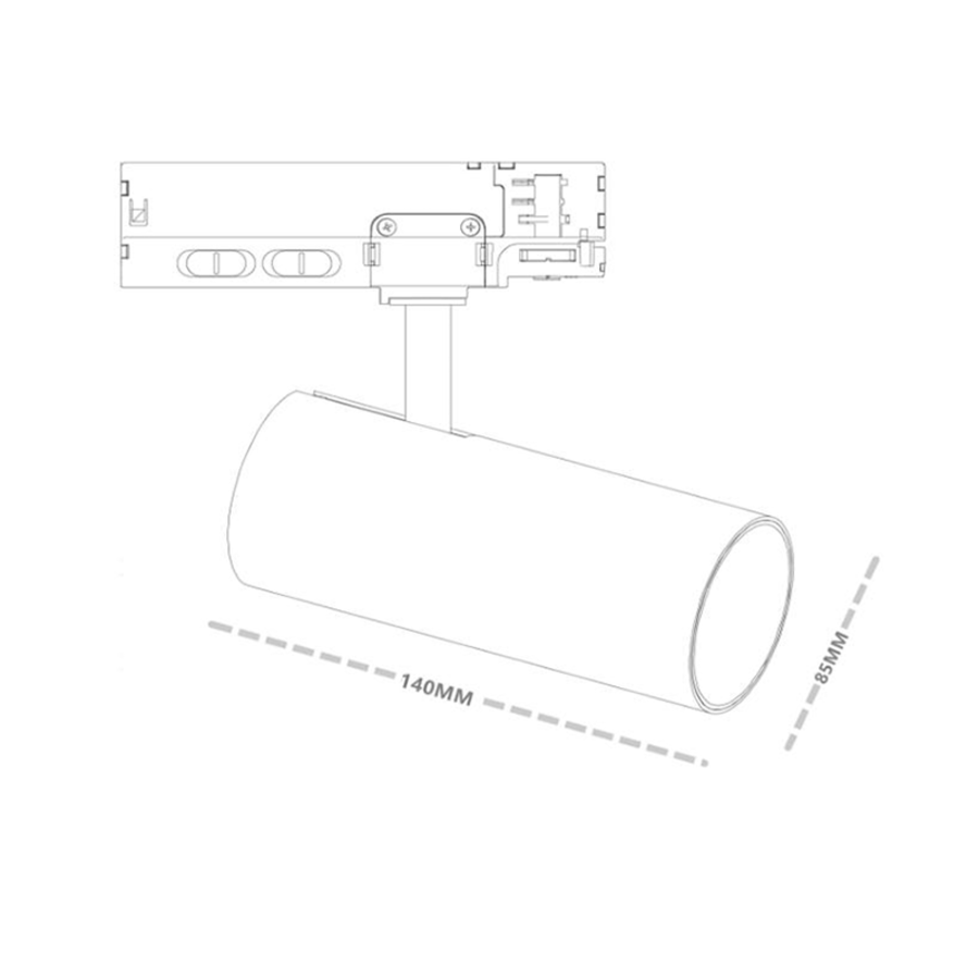 3-FASE RAILSPOT | ROSALIN | 10W-20W-30W | WIT | DIMBAAR | CCT-SWITCH-3