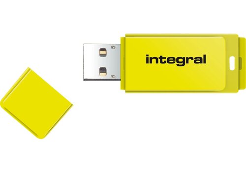  Integral 64GB Neon USB Flash Drive - Yellow 