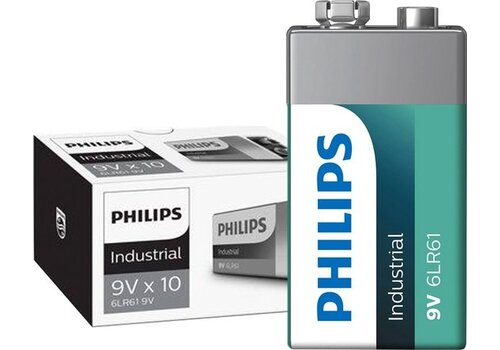 Philips  Industrial Alkaline 9v/6LR61 10 pack   Philips  Industrial Alkaline 9v/6LR61 10 pack
