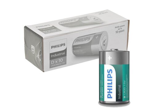 Philips  Industrial Alkaline D/LR20 10 pack   Philips  Industrial Alkaline D/LR20 10 pack