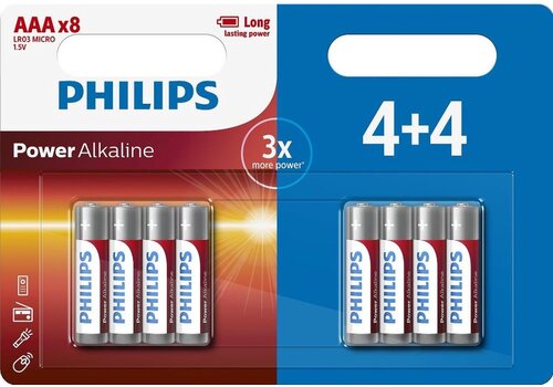 Philips  Power Alkaline AAA/LR03 blister 4+4   Philips  Power Alkaline AAA/LR03 blister 4+4