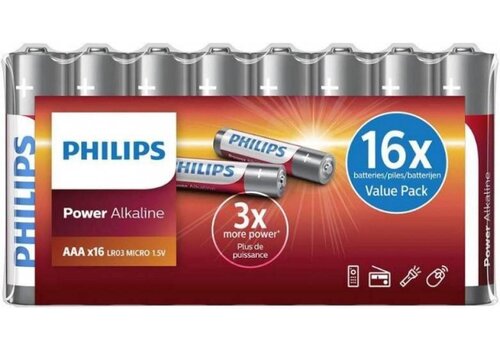 Philips  Power Alkaline AAA 16-foil w/ U card   Philips  Power Alkaline AAA 16-foil w/ U card