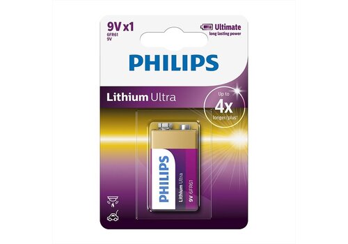 Philips  Lithium 9v blister 1   Philips  Lithium 9v blister 1