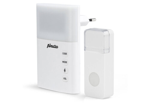  Alecto Draadloze Deurbel met Flitslicht Wit 