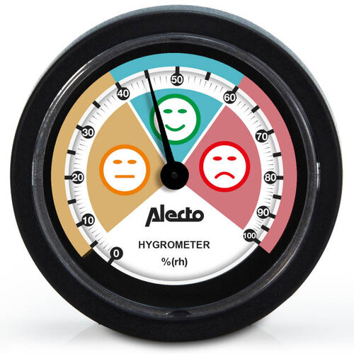  Alecto Analoge Hygrometer Zwart 