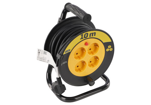  Q-Link Kabelhaspel 10 meter Geel / Zwart 