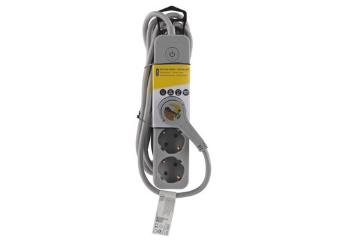  Q-Link 4V Stekkerdoos | 3M | Grijs | Schakelaar 