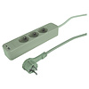 Q-Link 3V Stekkerdoos met 1x USB A en 1x USB C | 1,5M | Groen | Schakelaar