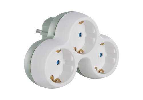  Q-Link Verdeelstekker 3 x Randaarde Wit / Grijs 