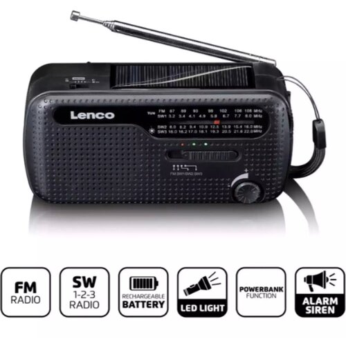  Lenco MCR-113BK - Noodradio Draagbaar Opwindbaar 