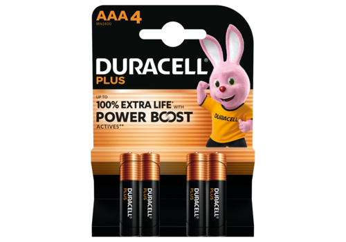  Duracell Plus Power Boost AAA 4 pack 