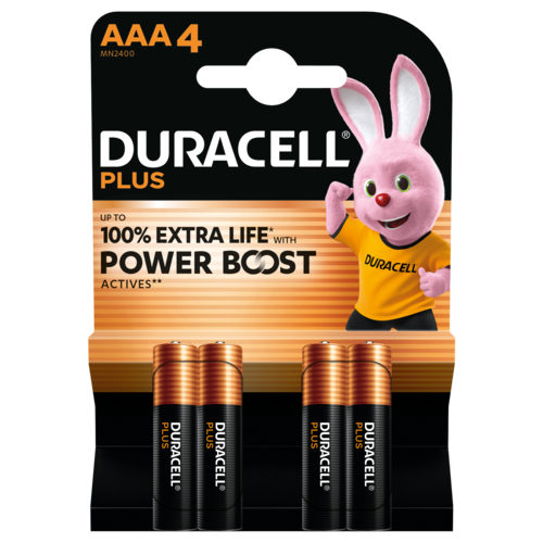  Duracell Plus Power Boost AAA 4 pack 