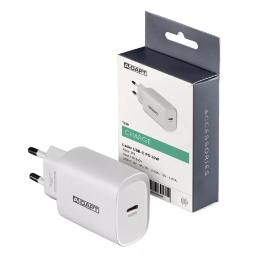  A-DAPT Thuislader 20W 1x USB-C PD wit 