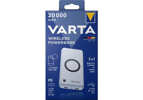  Varta Draadloze Powerbank 20000 