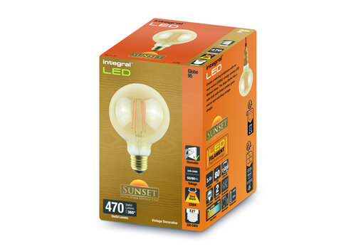  Integral Sunset Vintage Filament Globe G95 E27 3,4W 470LM Amber Dimbaar 