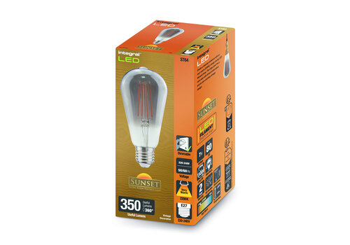  Integral Sunset Vintage Filament ST64 E27 7W 350LM Smoke Dimbaar 