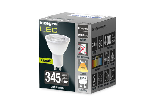  Integral GU10 3,4W 400LM 2700K Niet Dimbaar 
