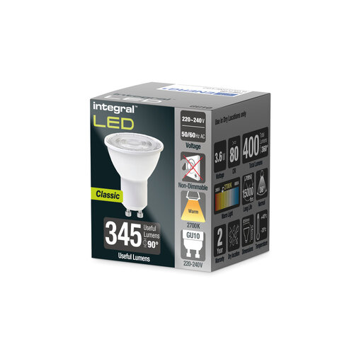  Integral GU10 3,4W 400LM 2700K Niet Dimbaar 