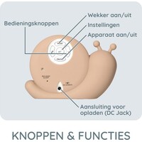 thumb-BC110BE SIMON - Slaaptrainer, nachtlampje en wekker, slak, taupe-8