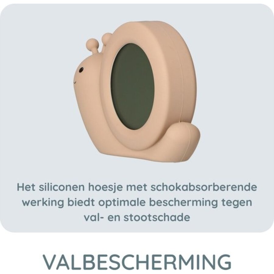 BC110BE SIMON - Slaaptrainer, nachtlampje en wekker, slak, taupe-9